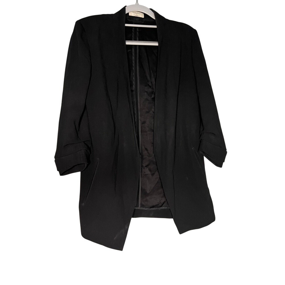 Babaton black 3/4 sleeve casual‎ open front cardigan career business